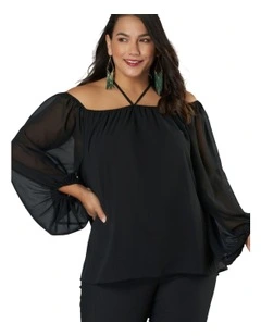 Burning Love Blouse in Black