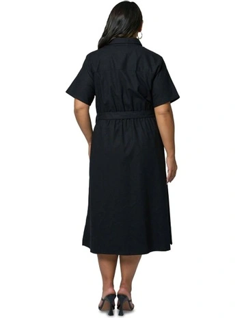 Frankie Shirt Midi Dress in Black