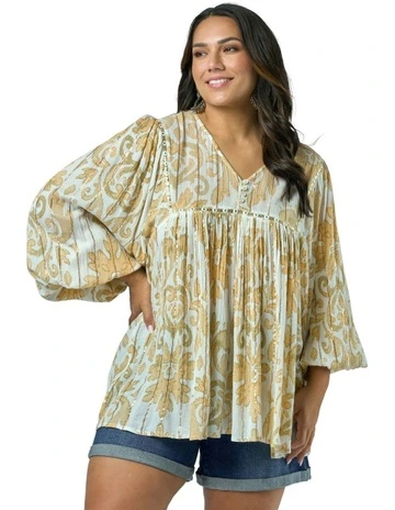 After The Rain Blouse Top in Natural