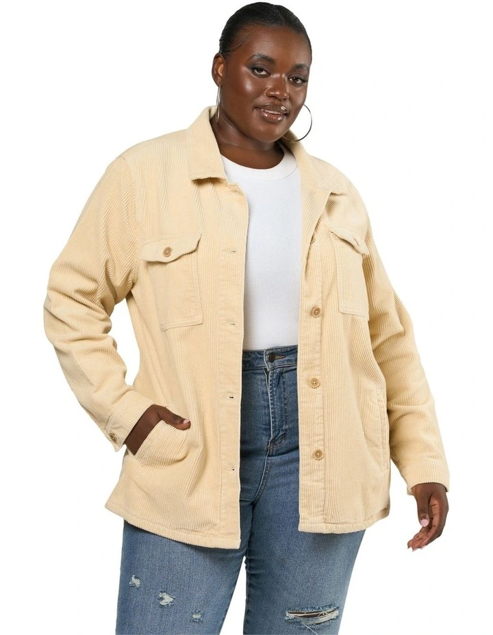 Eloise Cord Shacket in Natural image 1
