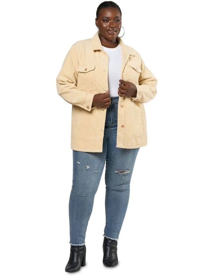Eloise Cord Shacket in Natural image 4