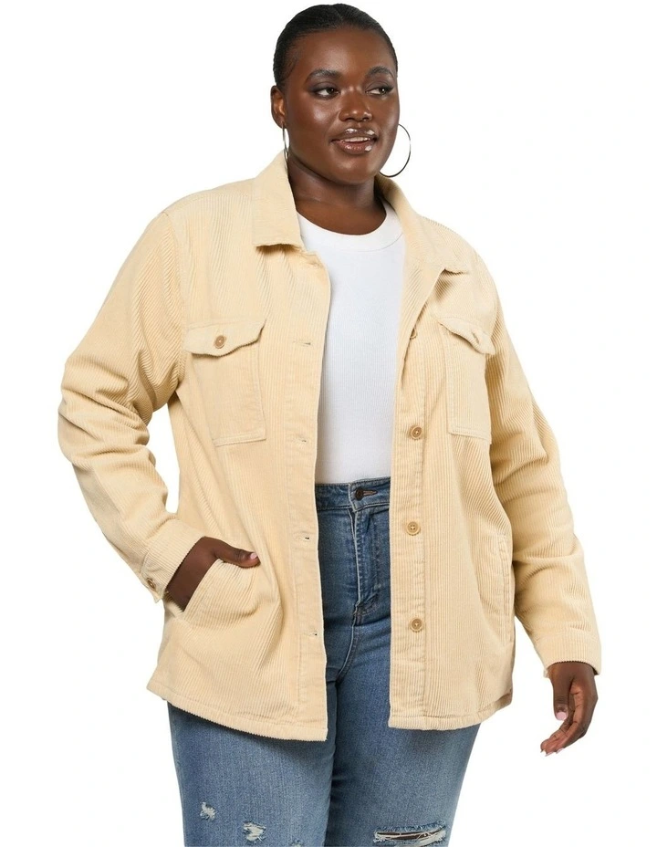 Eloise Cord Shacket in Natural image 5