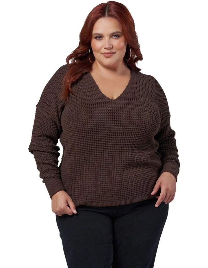 Baldwin Cotton Jumper in Chocolate image 1