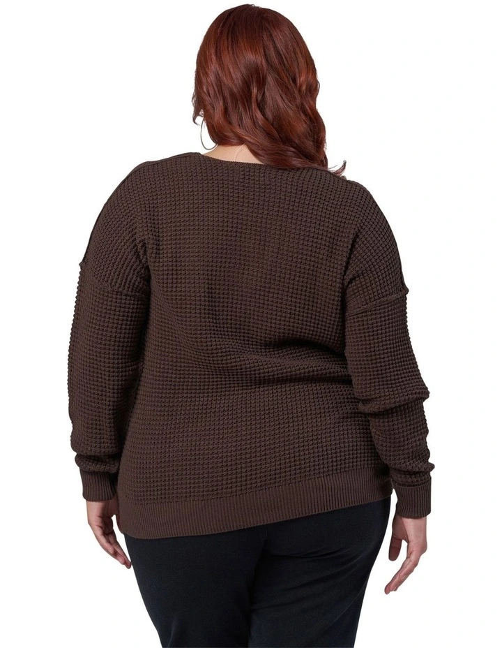 Baldwin Cotton Jumper in Chocolate image 2