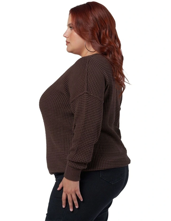 Baldwin Cotton Jumper in Chocolate image 3