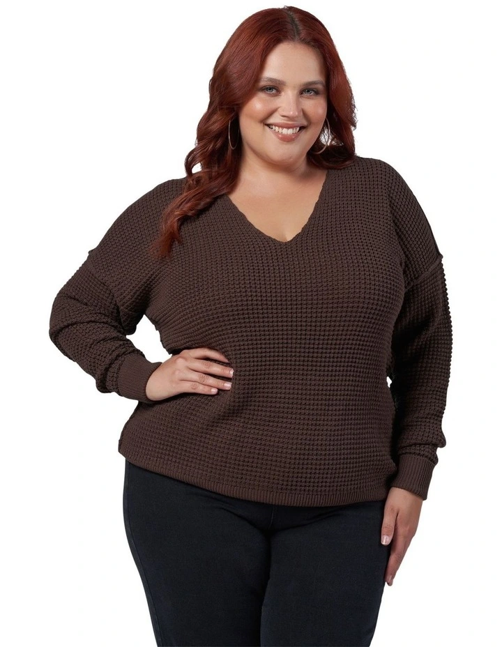 Baldwin Cotton Jumper in Chocolate image 4