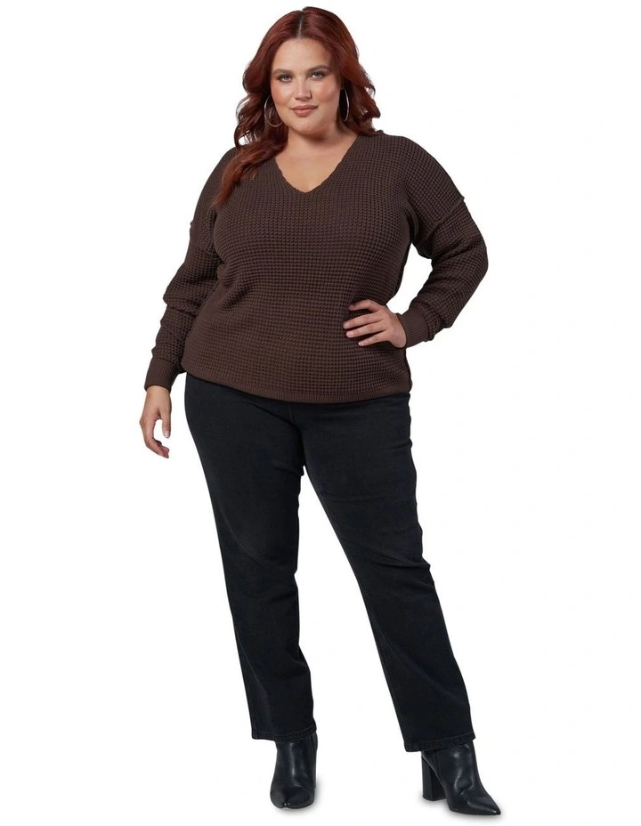 Baldwin Cotton Jumper in Chocolate image 5