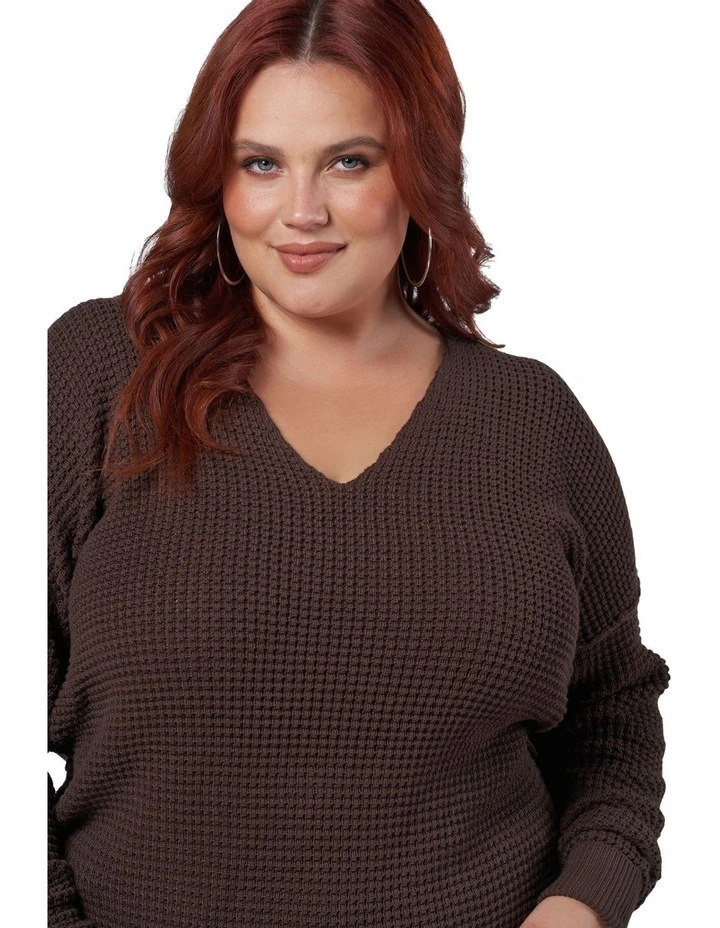 Baldwin Cotton Jumper in Chocolate image 6
