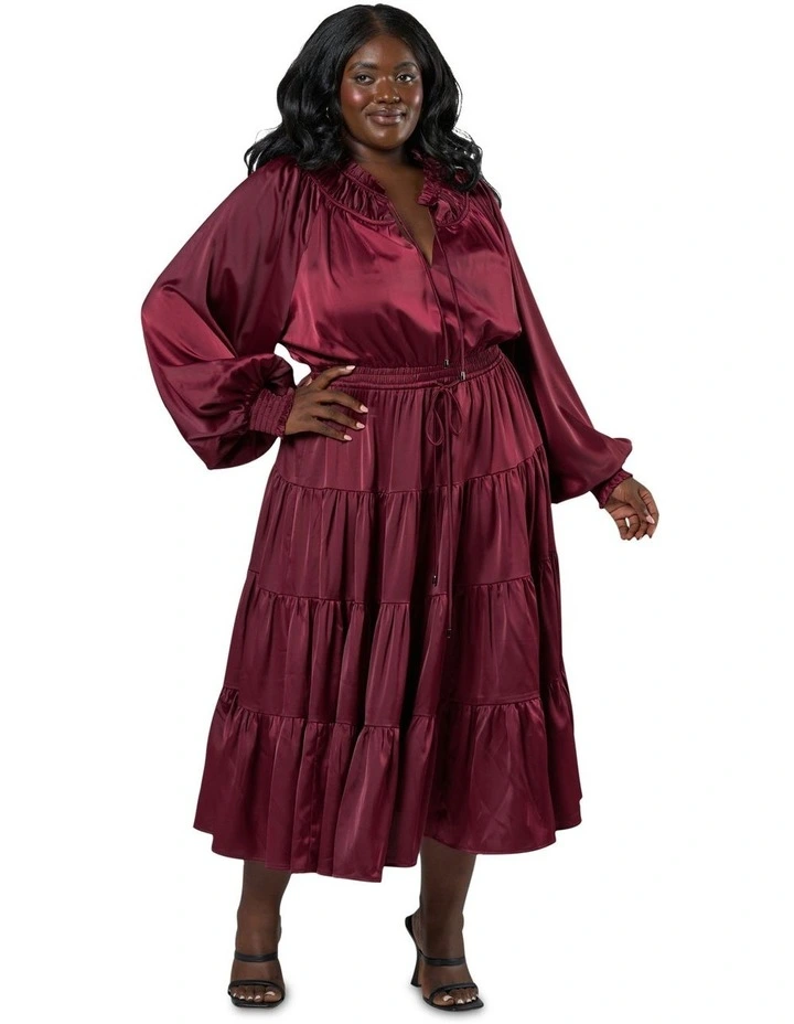 Arianna Midi Dress in Wine image 1