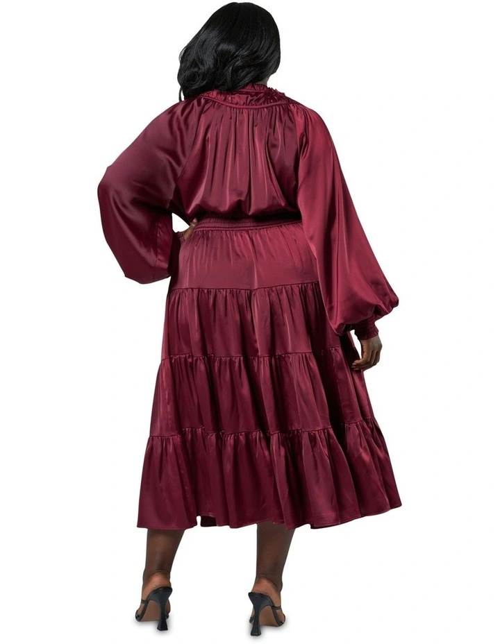 Arianna Midi Dress in Wine image 2