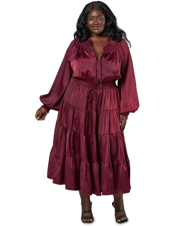 Arianna Midi Dress in Wine image 4