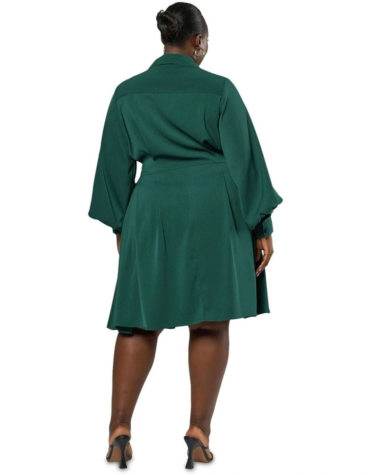 Melinda Shirt Dress in Dark Green image 2