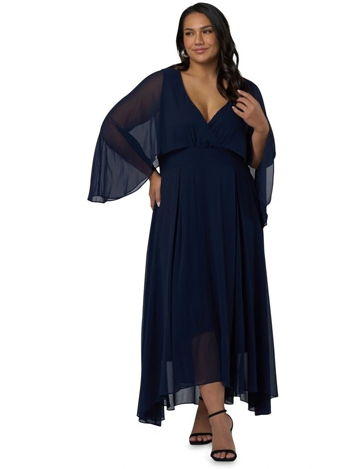 Electric Chemistry Cape Maxi Dress in Navy image 5