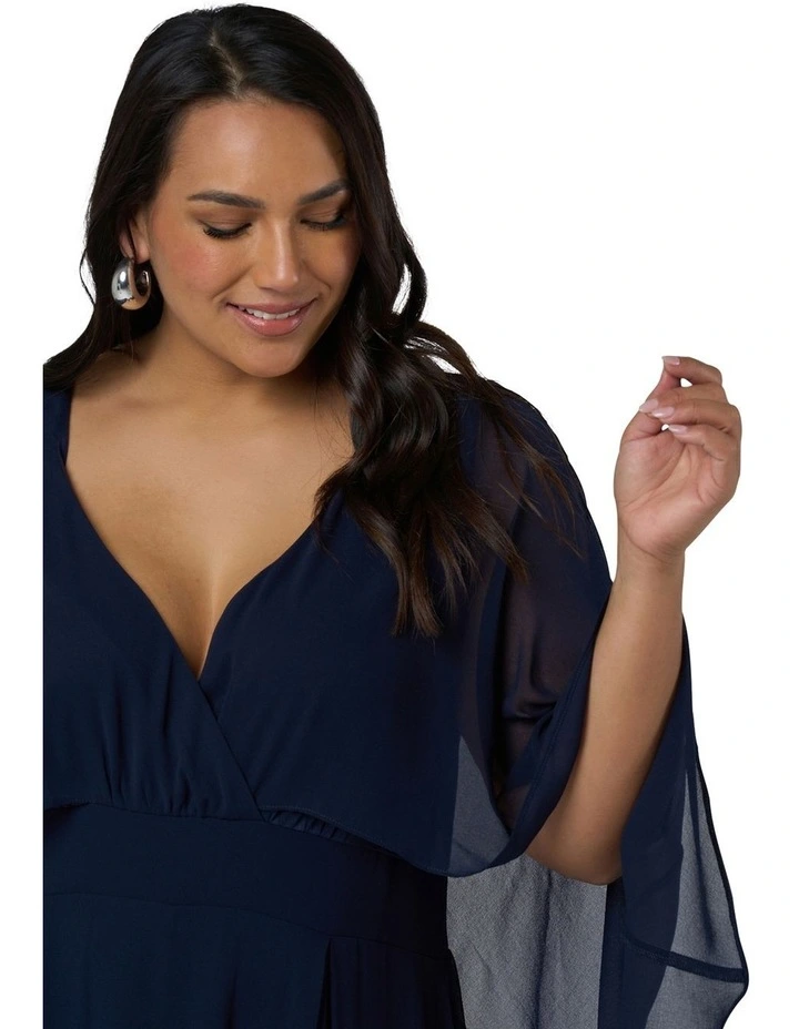 Electric Chemistry Cape Maxi Dress in Navy image 6