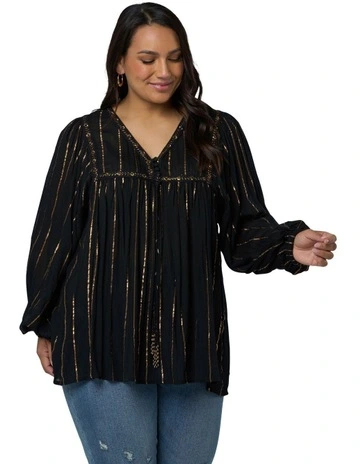 Moonlit Reverie Blouse in Black