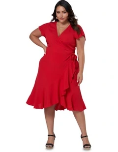 Antonia Midi Dress in Red