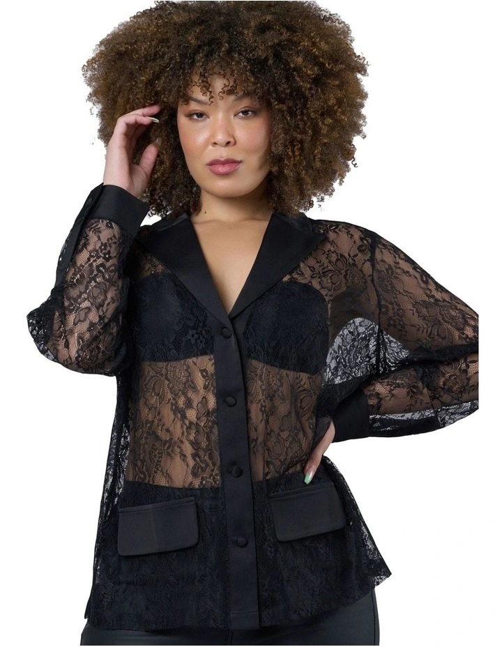 Astra Nova Lace Shirt in Black image 4