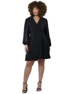 Feverish Nights Tuxedo Mini Dress in Black