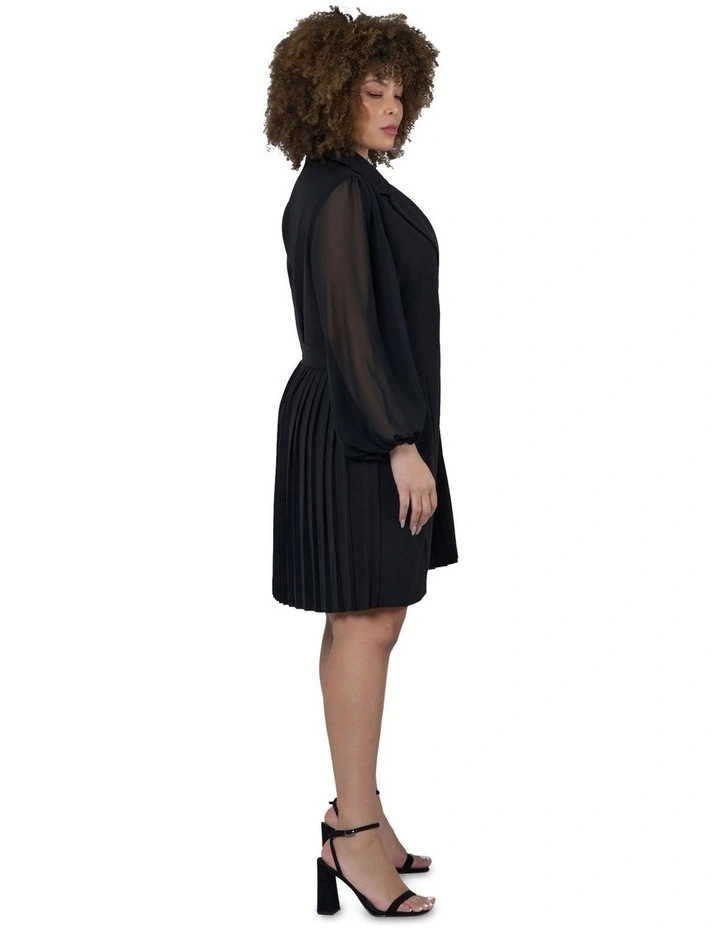 Feverish Nights Tuxedo Mini Dress in Black image 3