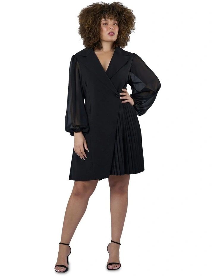 Feverish Nights Tuxedo Mini Dress in Black image 5
