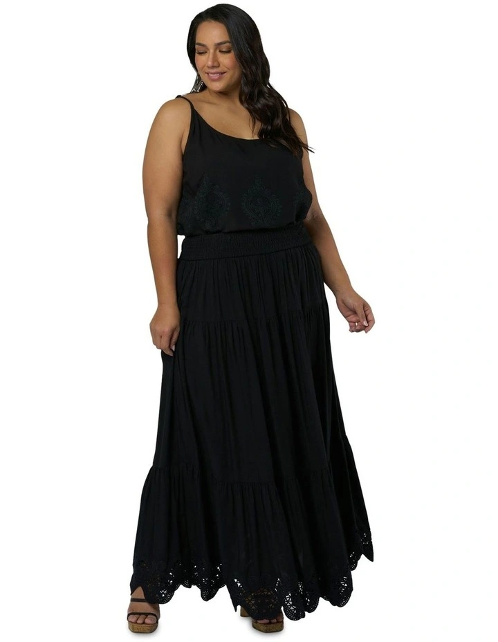 Harvest Moon Embroidered Cami Top in Black image 6