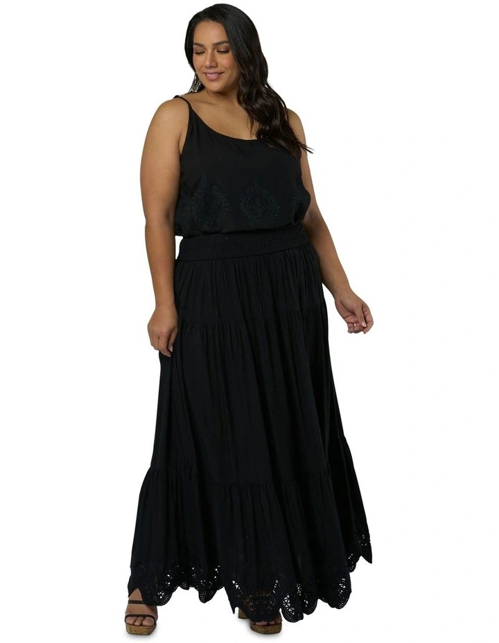 Eternal Sundown Maxi Skirt in Black image 5