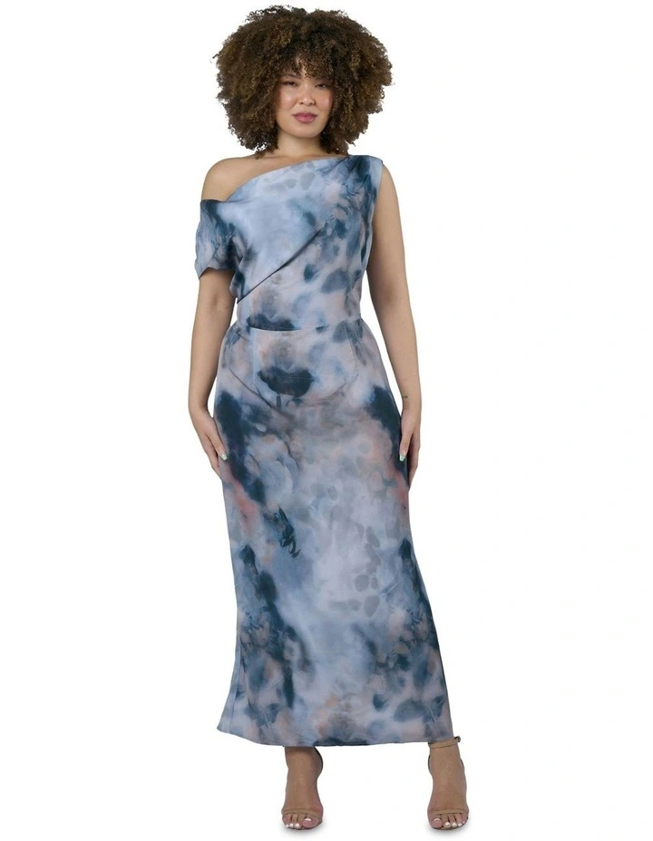 Phantom Maxi Satin Dress in Multi image 1