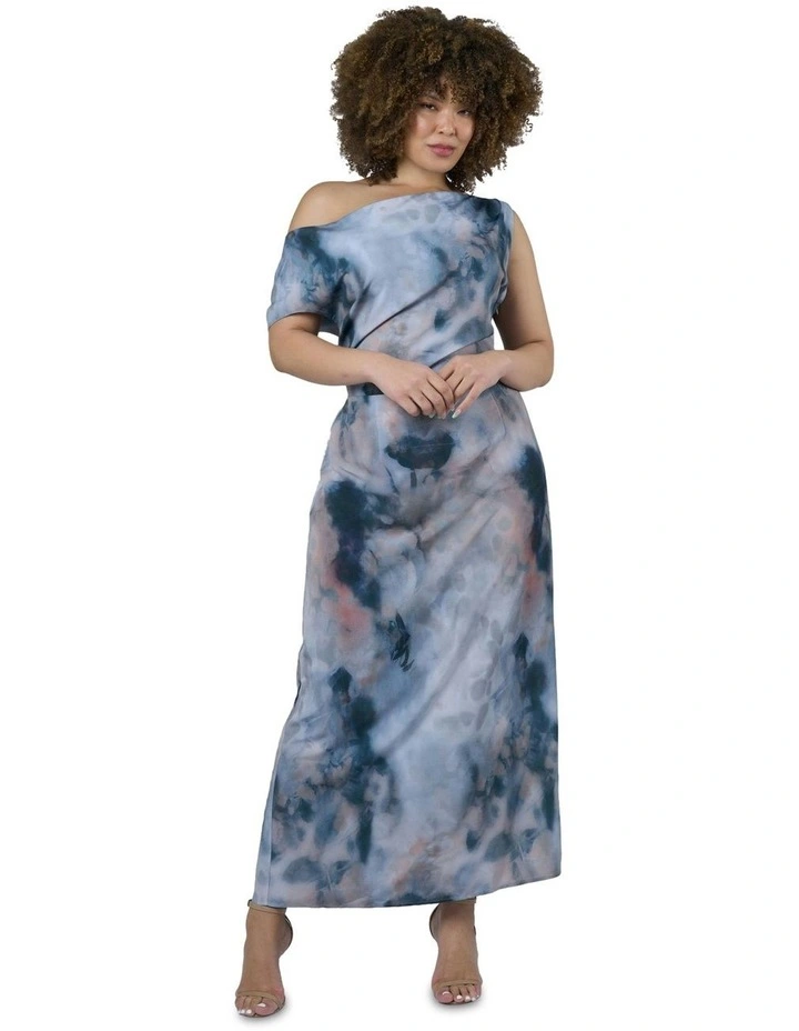 Phantom Maxi Satin Dress in Multi image 4
