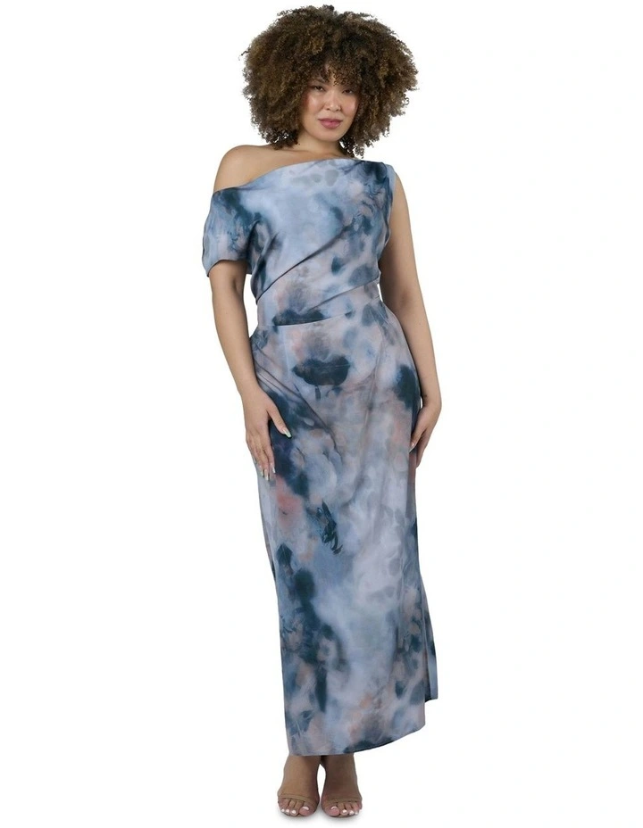 Phantom Maxi Satin Dress in Multi image 5