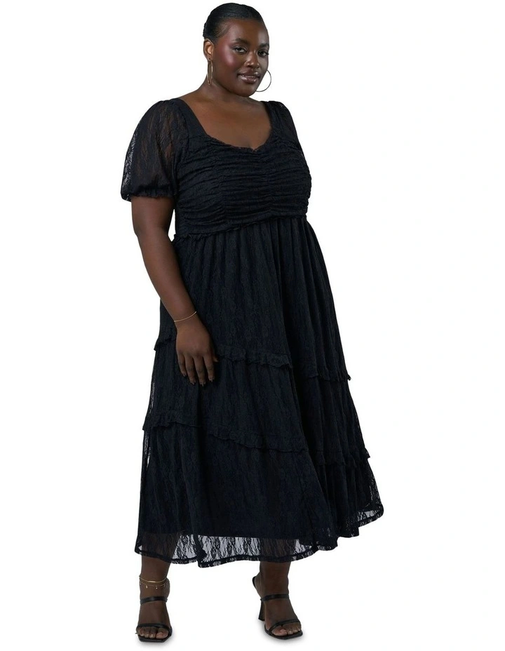 Highway Lace Midi Dress in Black image 1