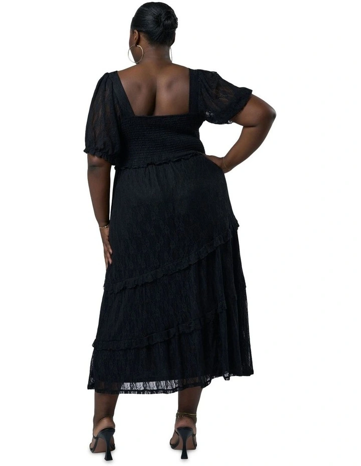 Highway Lace Midi Dress in Black image 2