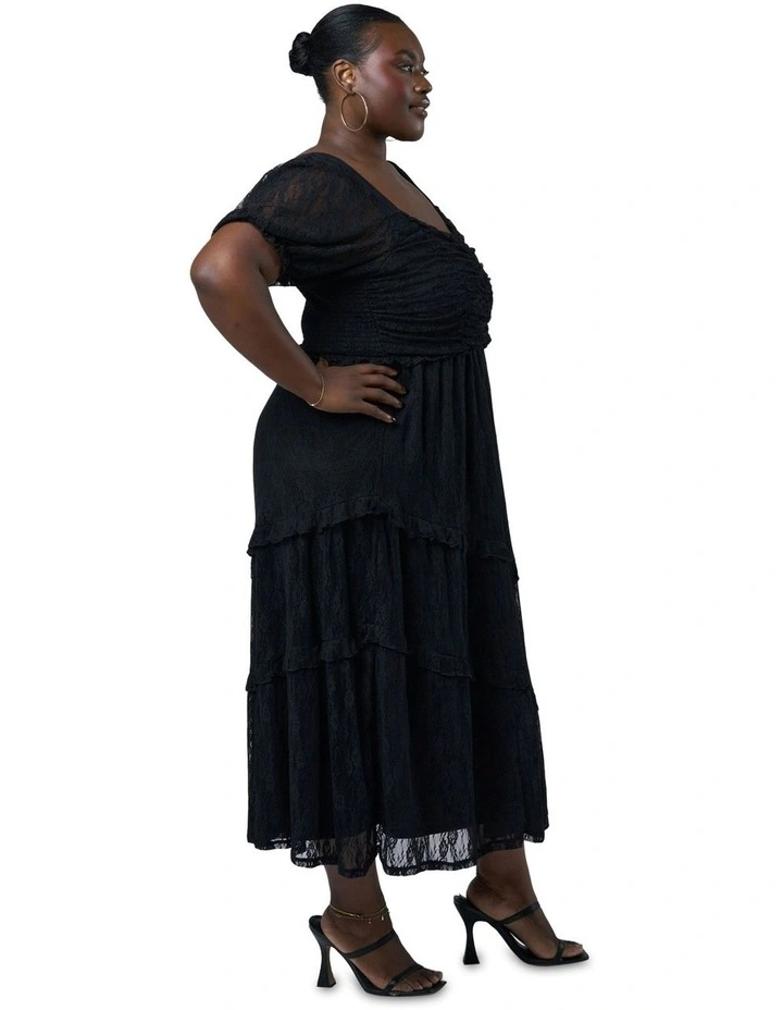 Highway Lace Midi Dress in Black image 3