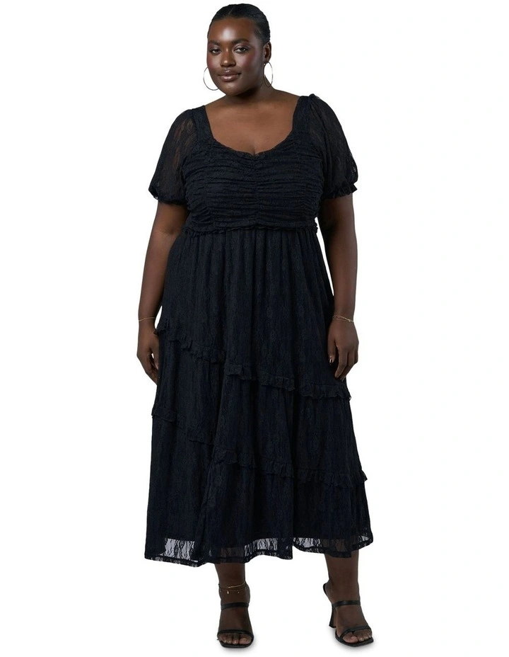 Highway Lace Midi Dress in Black image 4