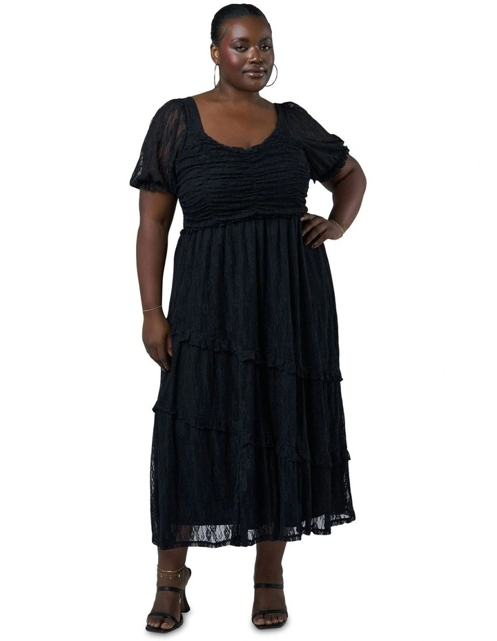 Highway Lace Midi Dress in Black image 5
