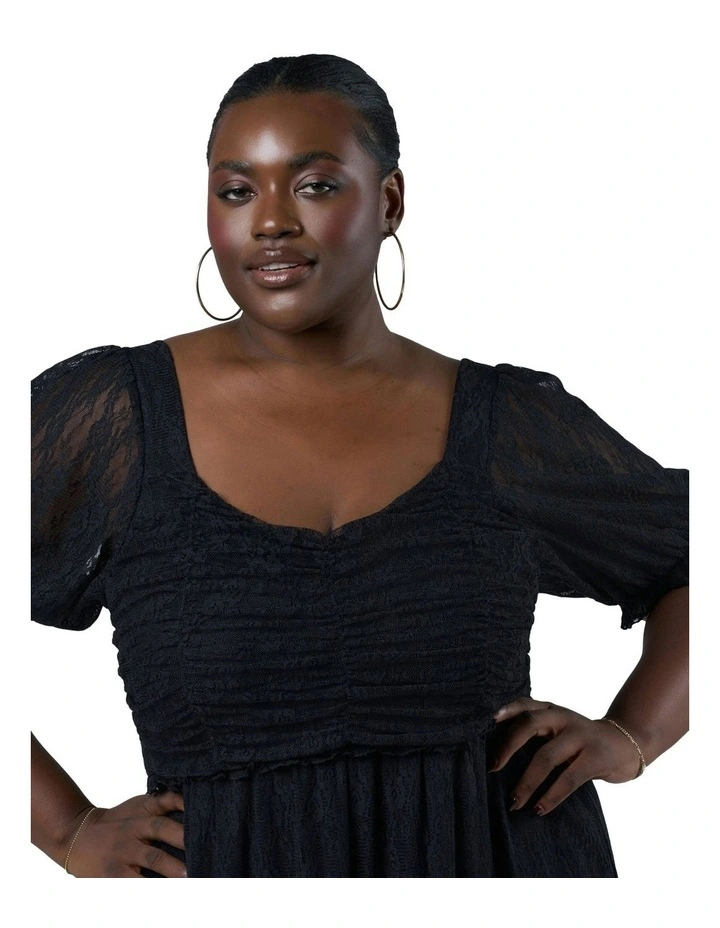 Highway Lace Midi Dress in Black image 6