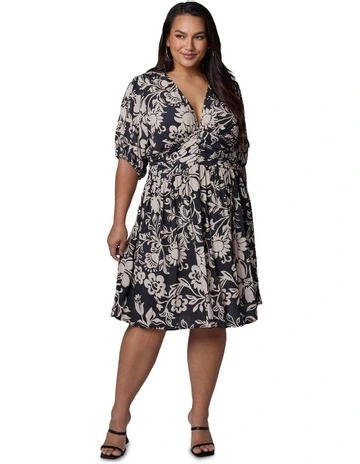 Sprung Midi Dress in Multi