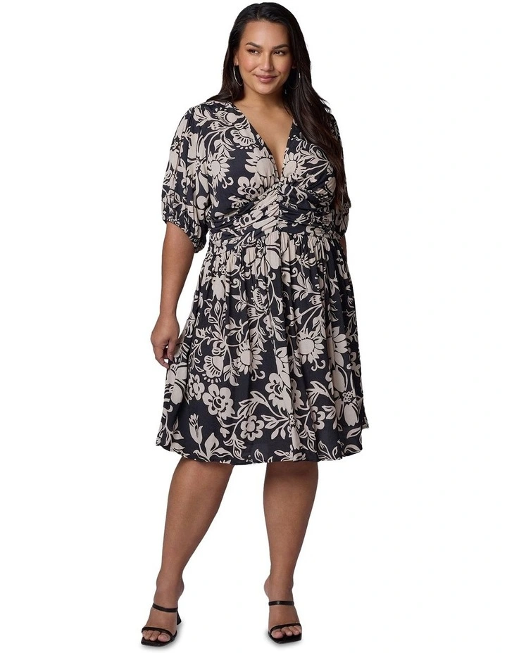 Sprung Midi Dress in Multi image 1