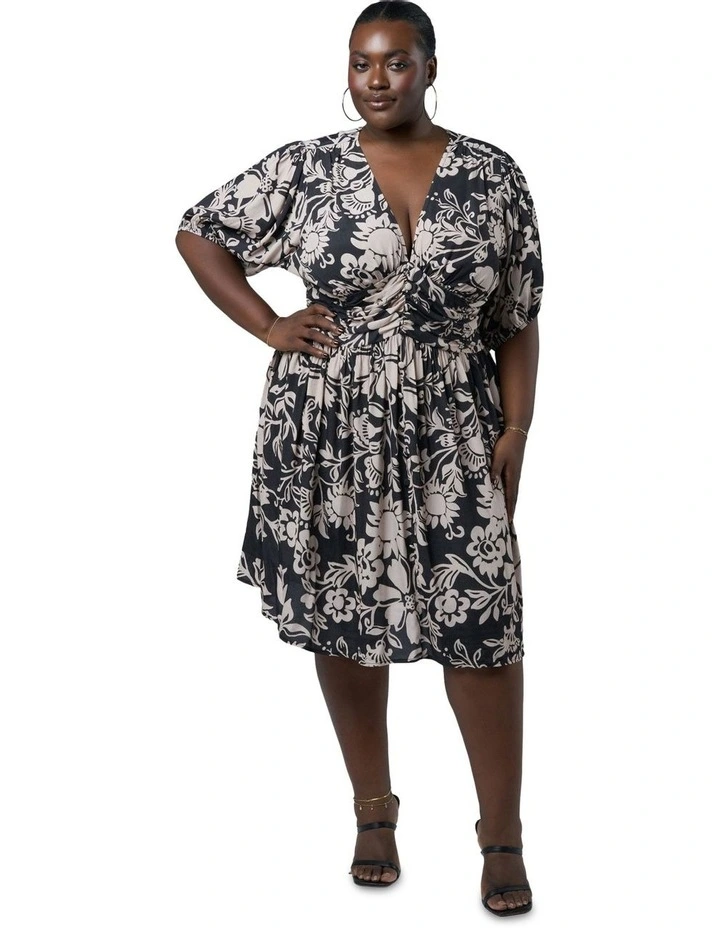 Sprung Midi Dress in Multi image 1