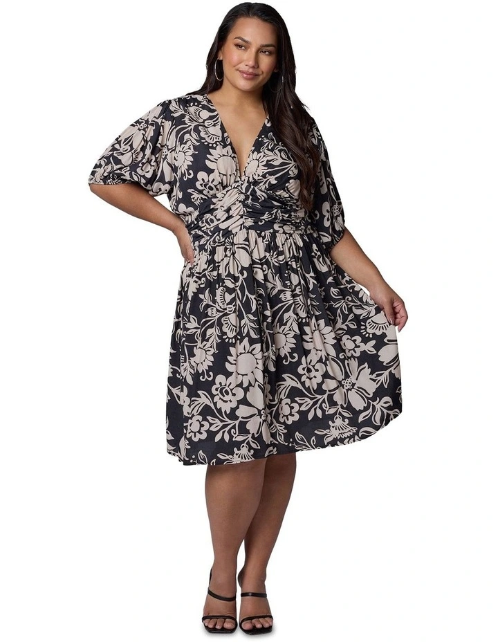 Sprung Midi Dress in Multi image 4