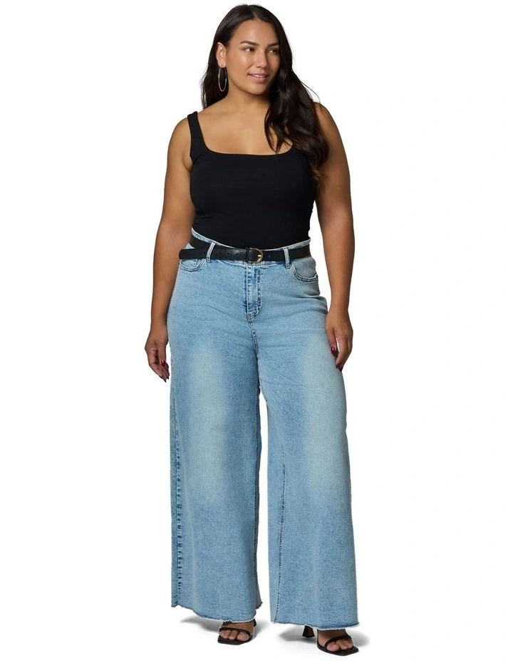 Burnt Halo Flare Jeans in Denim image 1