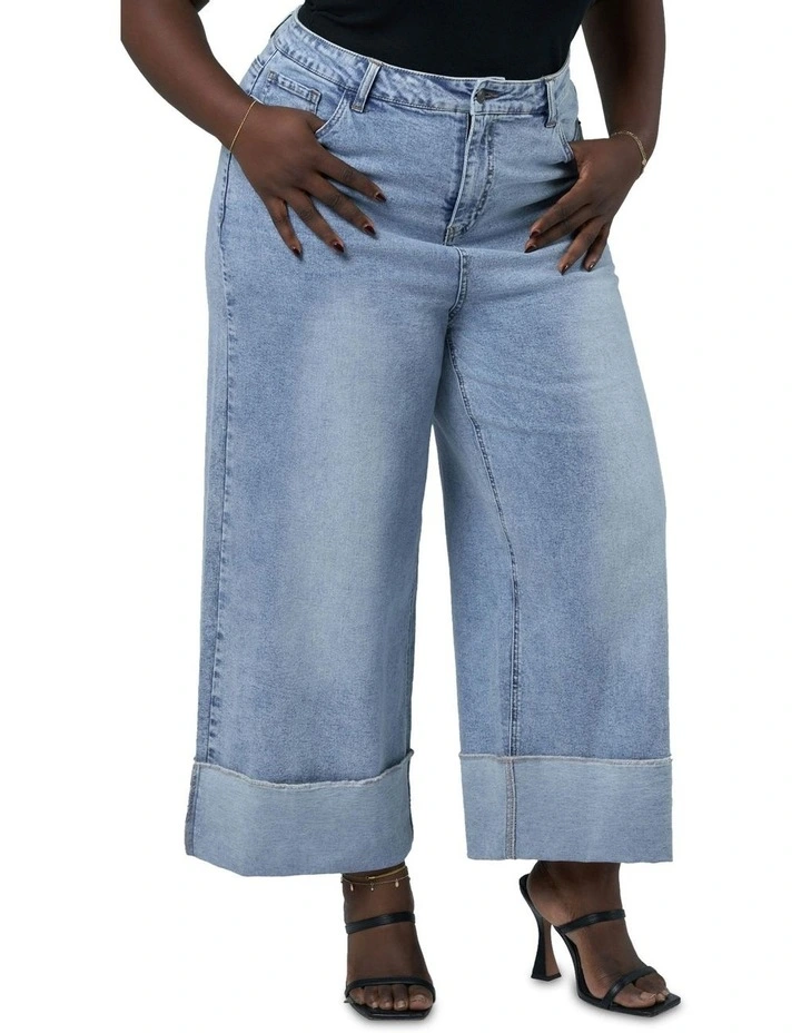 Burnt Halo Flare Jeans in Denim image 1