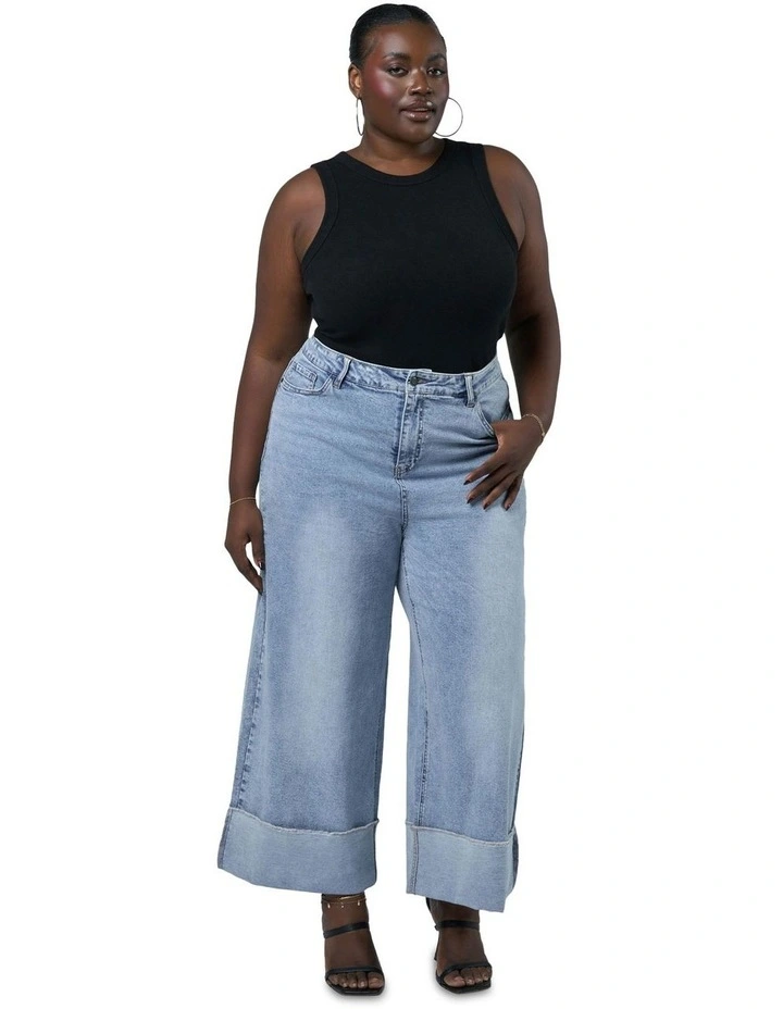 Burnt Halo Flare Jeans in Denim image 2