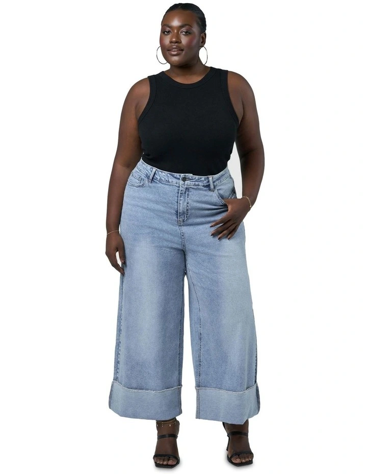 Burnt Halo Flare Jeans in Denim image 6
