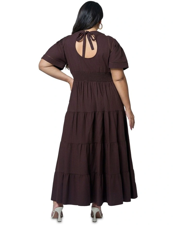 Abby Linen Maxi Dress in Brown image 2