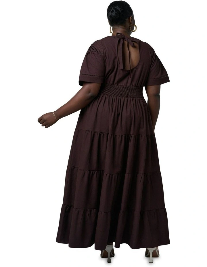 Abby Linen Maxi Dress in Brown image 2