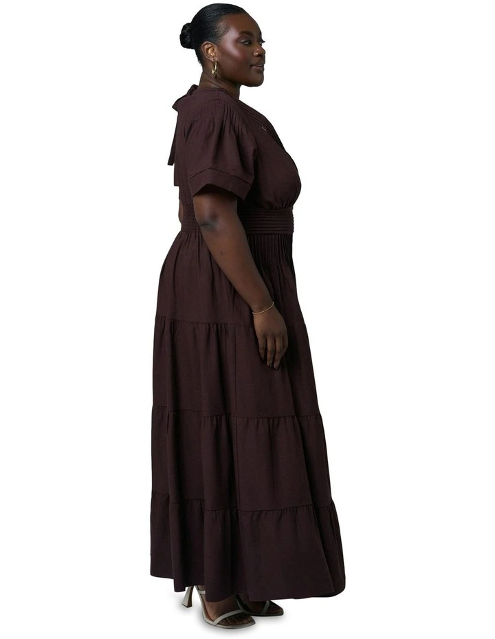 Abby Linen Maxi Dress in Brown image 3