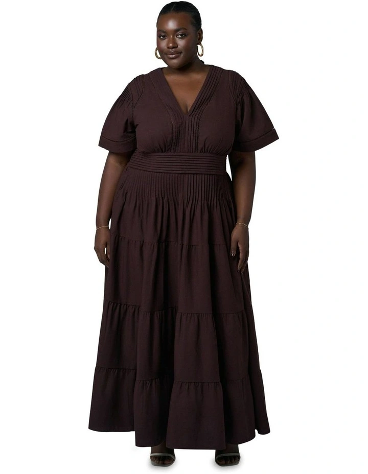Abby Linen Maxi Dress in Brown image 4