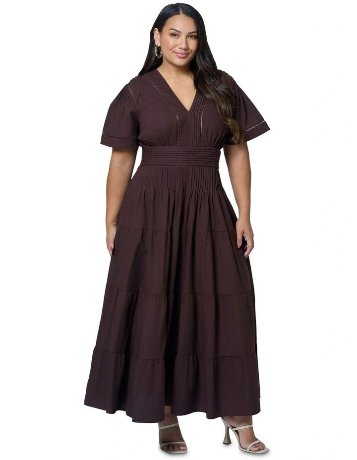 Abby Linen Maxi Dress in Brown image 5