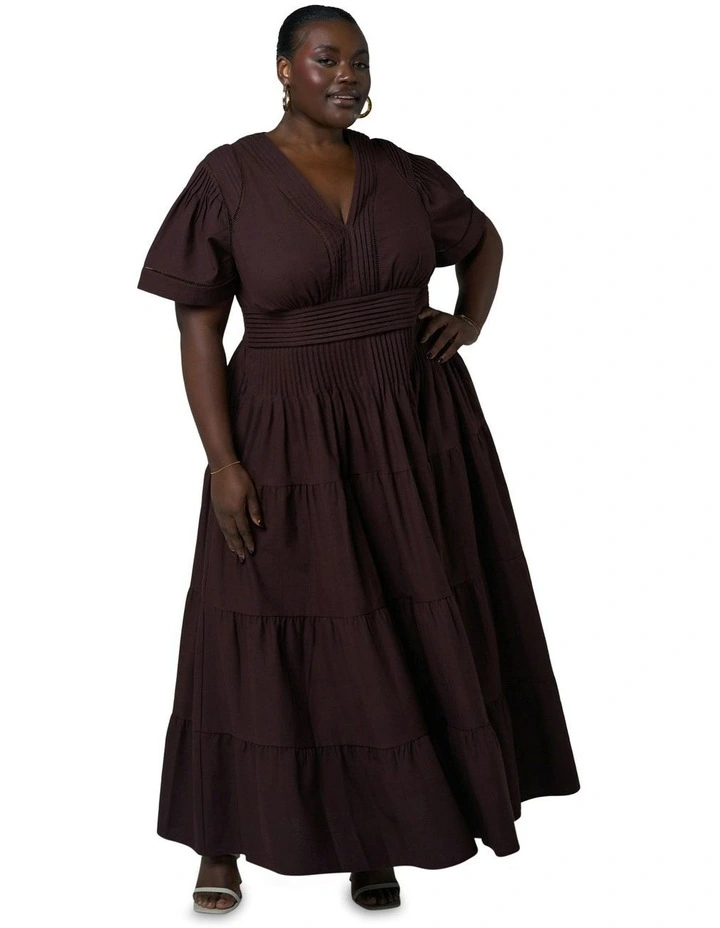 Abby Linen Maxi Dress in Brown image 5