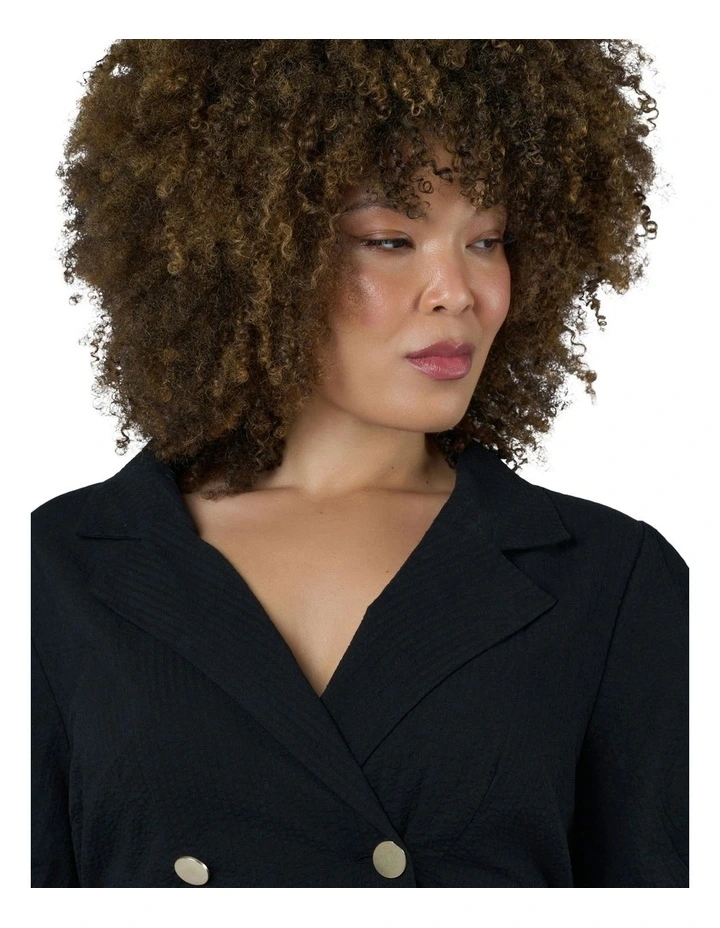 Alma Midi Shirt Dress in Black image 6